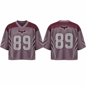 เสื้ออเมริกันฟุตบอลขนาดใหญ่พิเศษ รับผลิตแบบ OEM ODM ขายส่ง โพลีเอสเตอร์ 100% เย็บตะเข็บเสริมความแข็งแรง ทรงหลวม ทนทาน ปักลายตาข่าย - Product Image 1