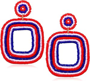 Boucles d'oreilles clous multicolores faites à la main, élégantes, style tribal, pour femme, idéales pour les fêtes, festivals et mariages - Product Image 2