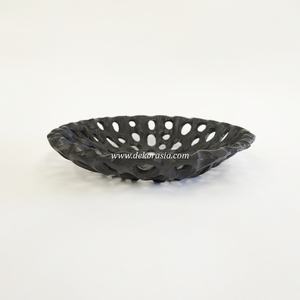 Bol décoratif en teck noir écologique de qualité supérieure avec un design sculpté artistique pour les fruits et les collations, et la décoration moderne de la maison - Product Image 3