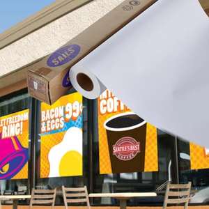 Bannière enroulable en papier synthétique PP gris auto-adhésif imperméable, simple face, pour impression d'affiches scolaires en intérieur - Product Image 1