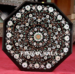 Más atractivo mármol blanco forma octogonal lapislázuli flor incrustaciones diseño Mesa uso superior para la decoración del hogar y del Hotel - Product Image 4