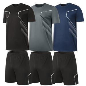 Men's 100% Polyester Set <b>Shirt</b> and Shorts Set Zipper Pockets Quick Dry Gym Athletic Clothes Workout Running Summer Casual Outfit - Product Image 5