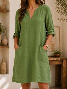 Green Chiffon Anti-Wrinkle Floral A-Line Midi <b>Dress</b> Hooded Neck Sleeveless <b>Loose</b> Fit Casual <b>Summer</b> Breathable Woven Natural - Product Image 6