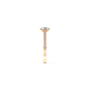 Anillo Solitario REYES con Moissanita VVS de Corte Redondo Certificada GRA de 1.32 Quilates en Plata de Ley 925 Chapada en Oro Rosa para Mujer - Product Image 5