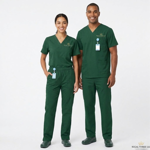 Tenue médicale unisexe : Blouse à col en V et pantalon de jogging pour infirmiers et médecins - Product Image 1