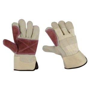 Guantes de trabajo de alta resistencia con doble palma, de cuero vacuno, con puño de seguridad, para trabajos de construcción, en oferta. - Product Image 5