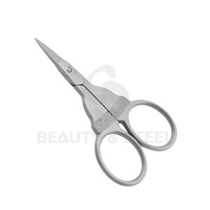 Professional Curved Cuticle Scissors with Knurled Anti-Slip Grip and <b>Sandblasted</b> Matte Finish for Precision Care - Product Image 1