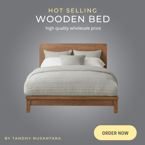 Solid Wood Frame Wooden <b>Bed</b> Set High Quality Bedroom Furniture <b>Modern</b> Design <b>Bed</b> Wholesale Price From Indonesia - Product Image 4