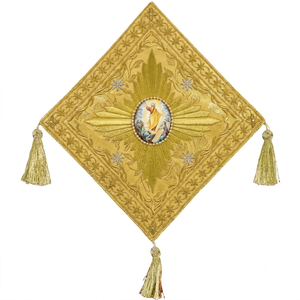 Vêtement Liturgique Orthodoxe Catholique Brodé Epigonation Diamanté pour Évêque et Prêtre, avec Pompon en Fil Doré, ShineWays - Product Image 3