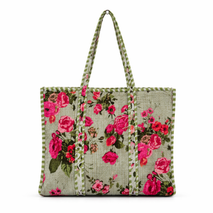 Sac matelassé en velours réversible, style bohème vintage, doublure en toile, fermeture éclair, léger, extra large, pour femme, collection printemps-été - Product Image 1