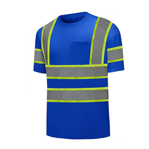 Chemise de sécurité haute visibilité neuve, pas chère, prête à être expédiée, respirante, vêtements de travail pour hommes, manches courtes, chemise réfléchissante - Product Image 3