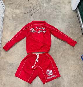 Vente en gros OEM de haute qualité hommes été Streetwear deux pièces ensemble nylon coupe-vent veste short logo brodé survêtement - Product Image 4