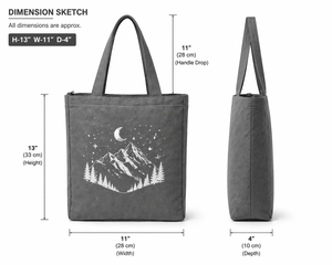 Bolsa de Tela Gris de 300 g/m², 13x11x4, con Cierre, Asa Larga, Reutilizable, Ecológica, con Impresión Personalizada, Venta al Por Mayor - Product Image 2