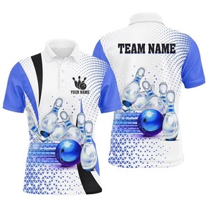 Premium Quality Men's Knitted Sporty <b>Bowling</b> for Shirts with Custom Ball Pins & Logo Printing Breathable Fabric for Bowlers - Product Image 5