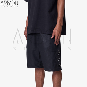 Pantalones Cortos de Cuero Resistentes, Estilo Urbano Hip Hop, Corte Holgado, Alta Calidad, Transpirables, con Logotipo Personalizado, Nueva Llegada 2026 - Product Image 2