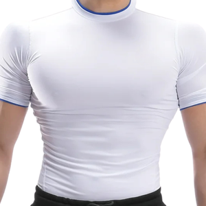 <b>Mens</b> Athletic Compression <b>White</b> <b>Shirt</b> Breathable Quick Dry Stretch <b>Short</b> <b>Sleeve</b> Workout Gym Training Sports Top Regular - Product Image 3