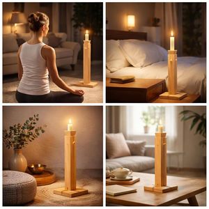 Soporte de Madera para <span class=keywords><strong>Trataka</strong></span>, Portavelas para Yoga y Meditación, Soporte de Madera Natural Hecho a Mano - Product Image 2