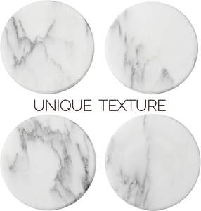 Sous-verres ronds en marbre, sous-verres en pierre pour boissons et café, sous-verres en marbre pour table basse, décoration de bar à domicile, choix de cadeau résistant à la chaleur - Product Image 4