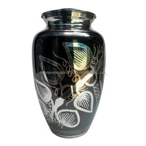 Urnas de cremación para adultos de latón con diseño de árboles hermosos y de alta calidad con urnas funerarias de Metal con acabado de esmalte verde - Product Image 6