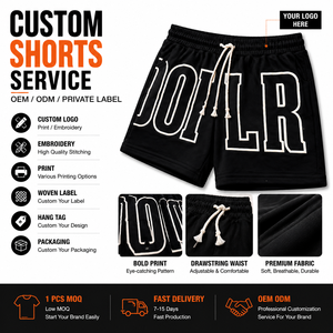 Shorts de sport décontractés surdimensionnés pour hommes, personnalisables, séchage rapide, respirants, avec cordon de serrage, impression de logo OEM/ODM, marque privée - Product Image 3