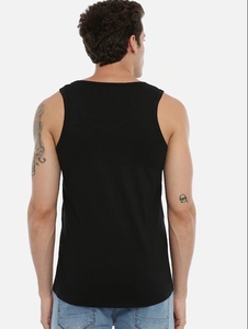 Débardeur noir sans manches pour homme avec imprimé « Do The Work », col rond, style décontracté, coton respirant, coupe ajustée - Product Image 2