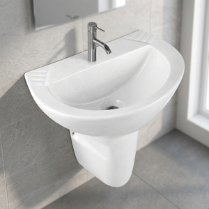 Indian High Quality Bathroom Product Pedestal Basins Ceramic Sanitary Ware Stone Design Floor Sinks - Product Image 4