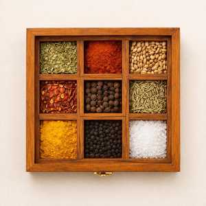 OEM Wooden Spice <b>Box</b> with Lid Masala Dabba Manufacturer Supplier - Product Image 2