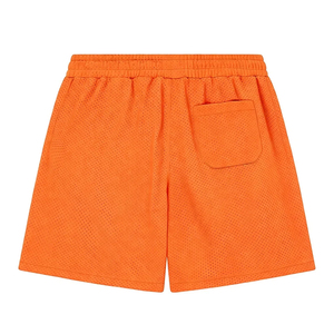 Shorts de sport décontractés pour hommes en maille, avec logo personnalisé, pour la gym et le basketball, respirants, 100 % polyester, taille élastique, style streetwear tricoté - Product Image 5