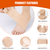 Bandage Cohésif Sportif à Approvisionnement Rapide 2,5 cm – Soutien Polyvalent pour Blessures, Respirant, Élastique, Auto-Adhésif