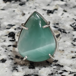 Bague en argent sterling avec pierre précieuse en héminorphite naturelle, taille : 11 USD - Product Image 5