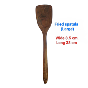 Spatule à frire moyenne en bois de teck 100% écologique, légère, la plus durable, fabriquée en Thaïlande, pour la cuisine et les aliments. - Product Image 6