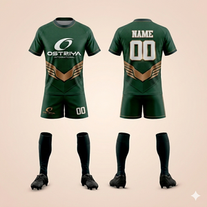 100% <b>Polyester</b> Men's Rugby Uniform Set Adults Sportswear Jersey Unisex Crew Neck Heat Transfer Breathable Short Quick Dry Front - Product Image 5