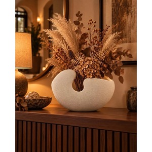 Modern <b>Ceramic</b> Tabletop <b>Vase</b> Matte Finish Handmade 8-16 Inches Decorative Centerpiece - Product Image 6