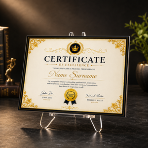Cadre pour certificat A4 en acrylique avec support, présentoir de documents en acrylique pour montage mural et sur table au bureau - Product Image 1