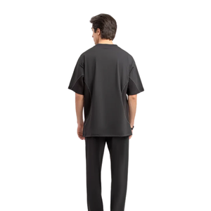 Men's Black Regular Fit Polyester/Cotton Logo <b>Pocket</b> <b>T</b>-<b>Shirt</b> Quick Dry Breathable Fabric Smart Casual Style Custom Brand - Product Image 2