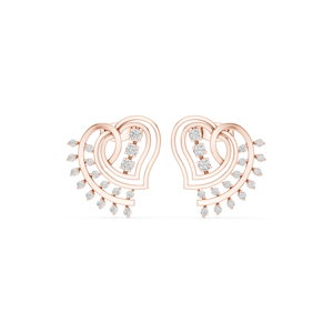 แหวนเพชรเม็ดเดี่ยวทรงกลม 14K โรสโกลด์ เพชรเพาะเลี้ยงสำหรับใส่ทำงาน เพชรเพาะเลี้ยงใหม่ - Product Image 1