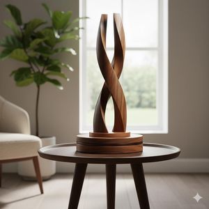 Centre de table en bois de designer unique, best-seller, pour des arrangements floraux créatifs et des idées artistiques de mise en scène de table. - Product Image 1