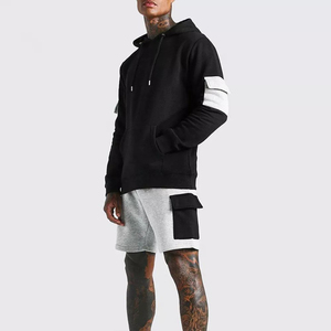 Nouveaux ensembles de shorts pour hommes tendance, haute qualité, 100% coton respirant, motif uni décontracté, 2 pièces, design personnalisé, sweat à capuche et shorts - Product Image 3