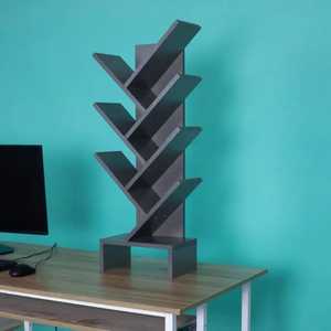 8 Tier Tall <b>Tree</b> <b>Bookshelf</b> White Floor Standing Wood Branch Bookcase Vertical Storage Shelving Organizer for Living Room Office - Product Image 4