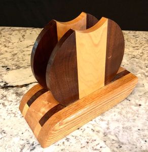 Rustic Wooden Napkin Holder For Kitchen Countertop Organizer With Stylish Design And <b>Strong</b> Long Lasting Wooden Material - Product Image 4