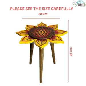 โต๊ะข้างไม้เอนกประสงค์สีเหลืองเพ้นท์มือทันสมัย เป็นมิตรกับสิ่งแวดล้อม ตกแต่งลายดอกทานตะวัน สำหรับเด็กเขียนหนังสือเล่น หรือใช้เป็นโต๊ะกาแฟ - Product Image 2