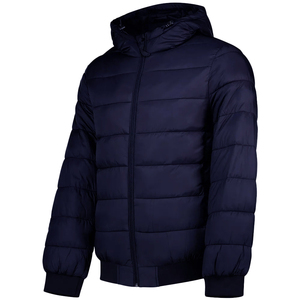 Chaqueta de poliéster acolchada negra de alta calidad para hombre, chaqueta bomber personalizada para hombre, OEM. - Product Image 4