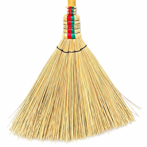 Balai en bâton de coco avec manche en bois, poils durables à dents larges, poils moyens, écologique, outil de nettoyage extérieur classique - Product Image 3