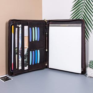 Carpeta de presentación de cuero con mapa LP-0029 A4, carpeta de archivos de documentos de PVC, cremallera, organización de conferencias, almacenamiento de documentos, Cartera de regalo - Product Image 1