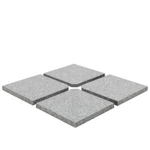 4 pezzi piatti quadrati in granito grigio 220.5 lb per ombrelli e basi da giardino - Product Image 2
