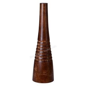 Vase en bois Offre Spéciale fabriqué à la main Vase à fleurs décoratif en bois de manguier antique sculpté à la main pour la décoration intérieure et l'utilisation de cadeaux parfaits - Product Image 4