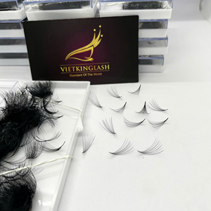 Cajas para Pestañas con Logotipo Personalizado, 10D, 0.07mm, Curvatura C, Grosor 17mm, Fans Premontados Sueltos, Base Puntiaguda, PBT Coreano, Negro Mate, Extensiones de Pestañas - Product Image 5