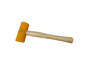 SUNTOOLS/STIPL Martillo de hierro con mango de plástico amarillo, forma irregular, herramienta para hacer joyas - Product Image 1