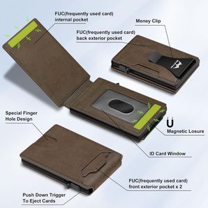 Portafoglio Sottile Minimalista da Uomo con Clip Portasoldi Pop-Up, Protezione RFID, Porta Carte di Credito da Tasca Frontale, Regalo per Uomini - Product Image 2