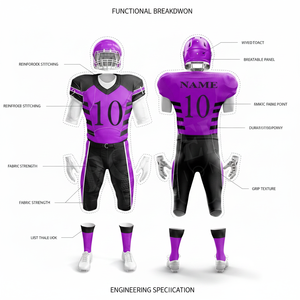 LOW MOQ Customized OEM ODM Sublimation Team Wear Training American Football Uniforms High Impact Resistance Football Wear Kits - Product Image 2